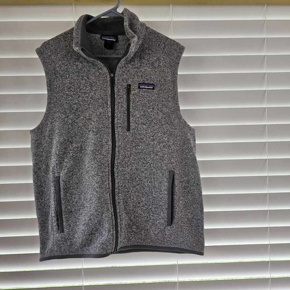 Patagonia Vest Mens Large Gray Better Sweater Full Zip Fleece Pullover Pockets